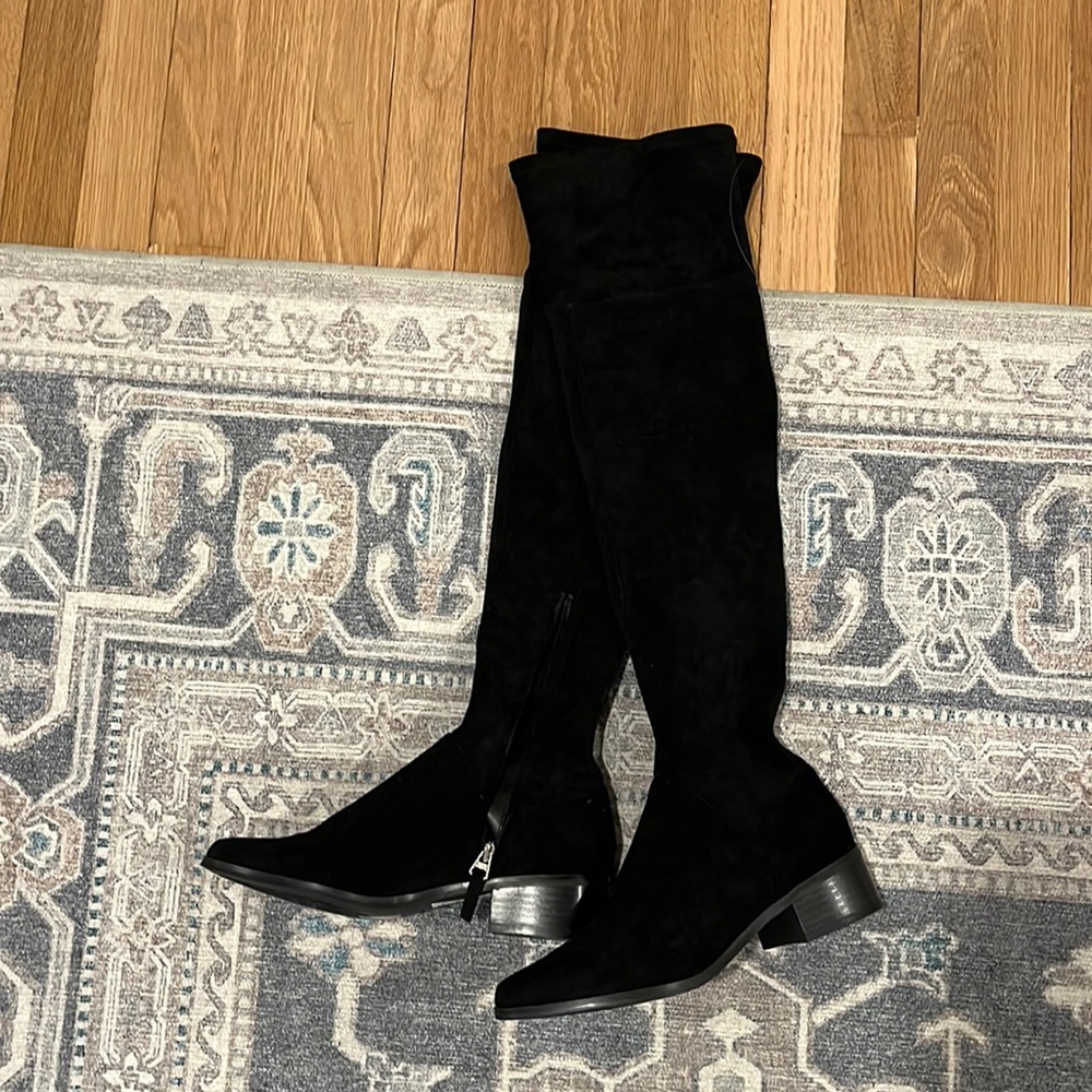 Steve Madden Black Synthetic Suede Over the Knee Boots